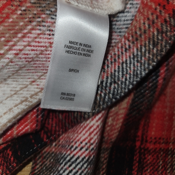LUCKY BRAND Red plaid Oversized Shirt Jacket, size S - Picture 5 of 16